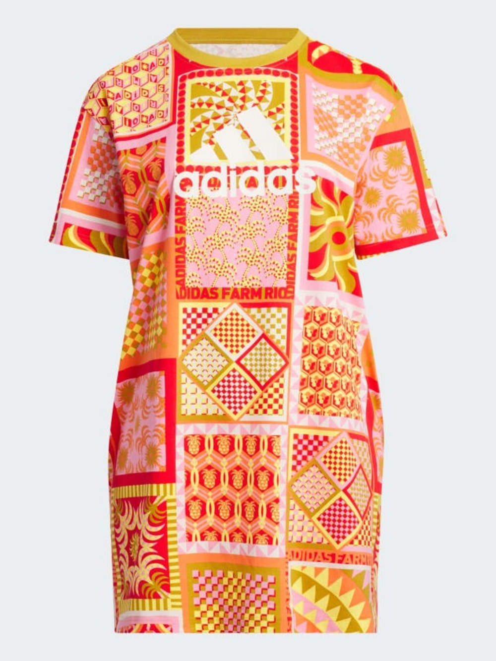 Adidas x Farm Rio Tropical Graphic T Shirt Dress Rio Print Size M - Picture 5 of 5